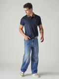 Tapered Wide-Leg Jeans – Light Blue