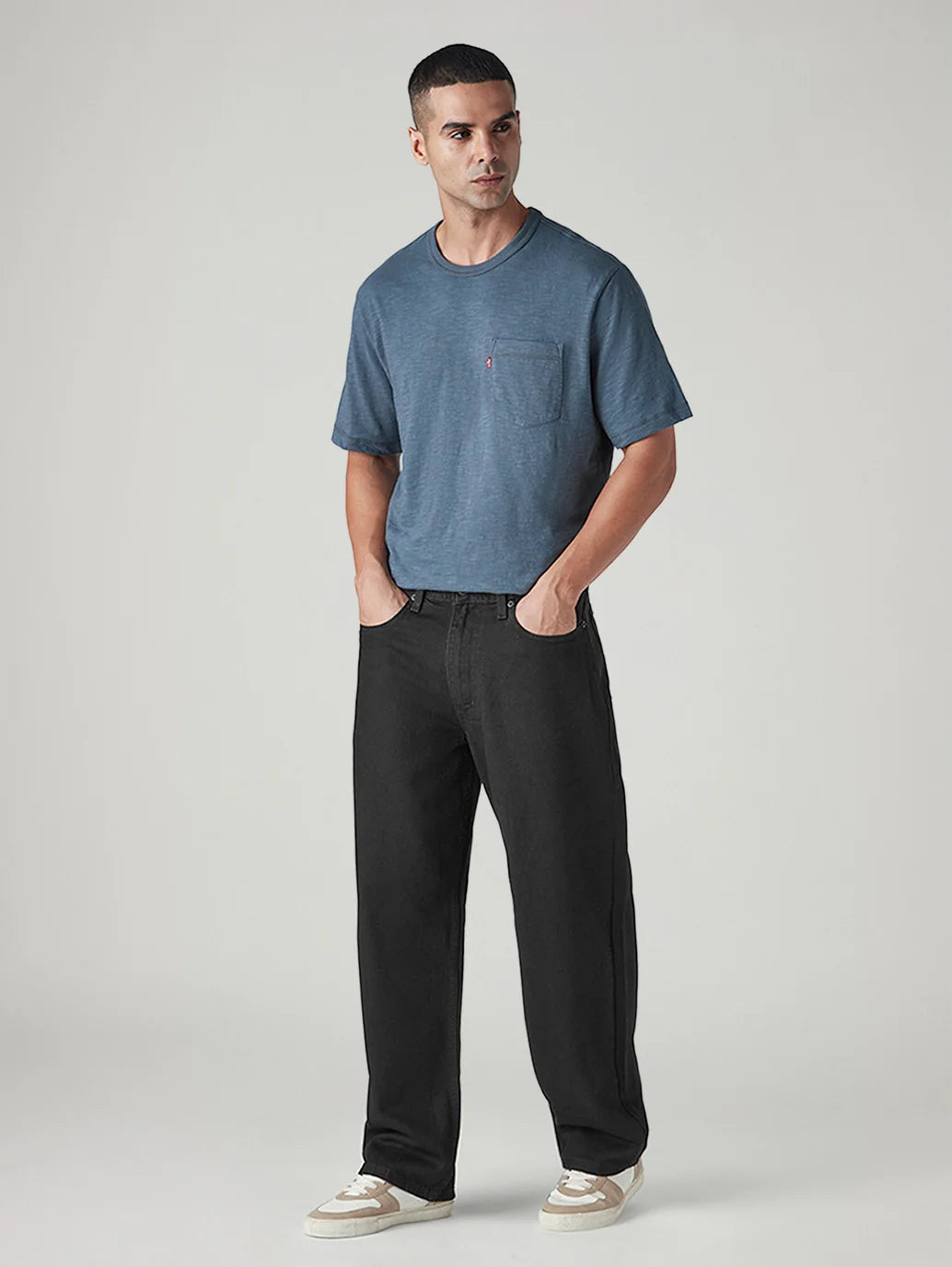 Tapered Wide-Leg Jeans – Oyster White