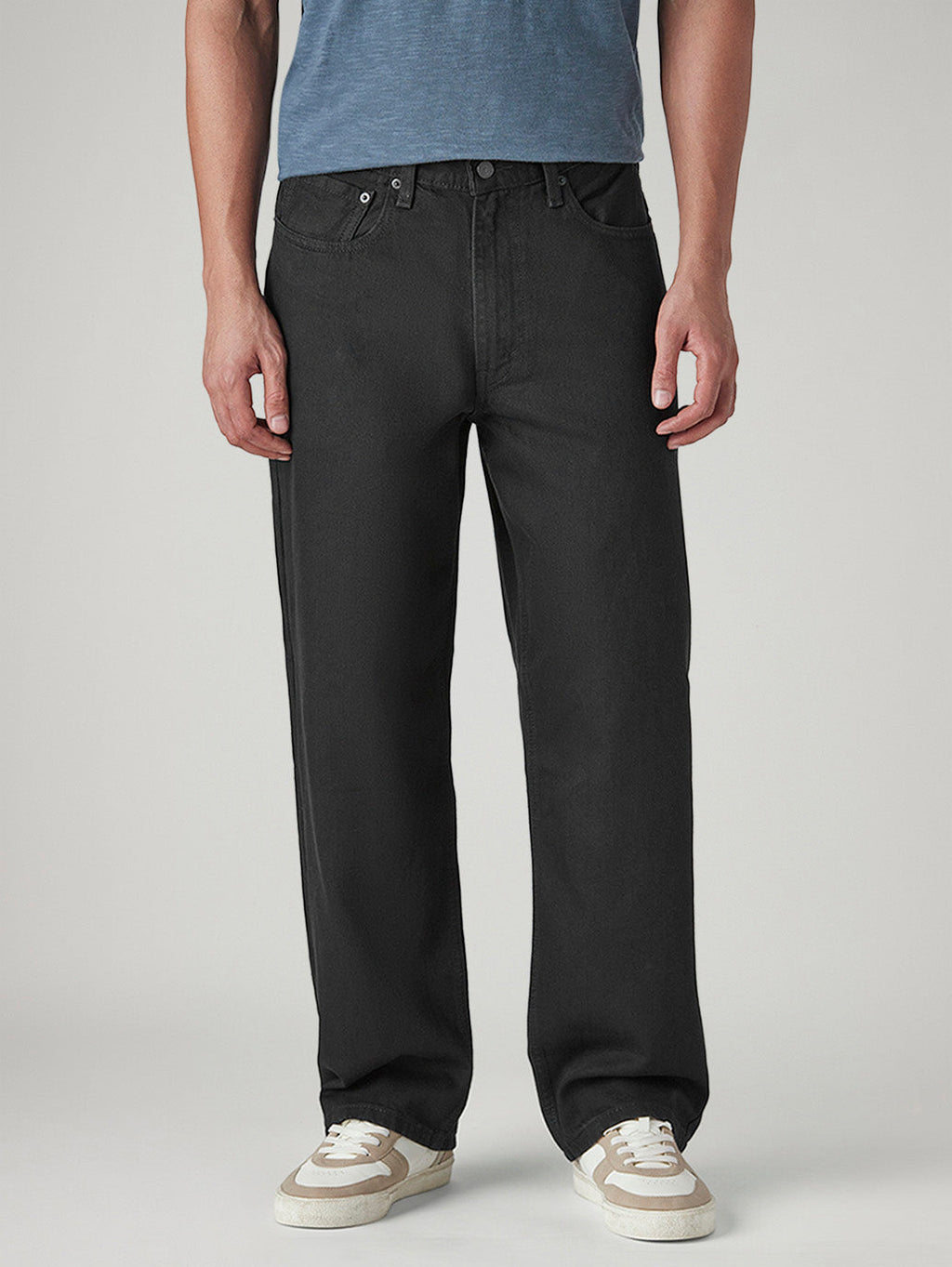 Tapered Wide-Leg Jeans – Oyster White