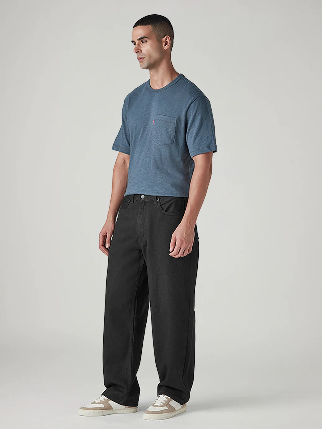 Tapered Wide-Leg Jeans – Oyster White