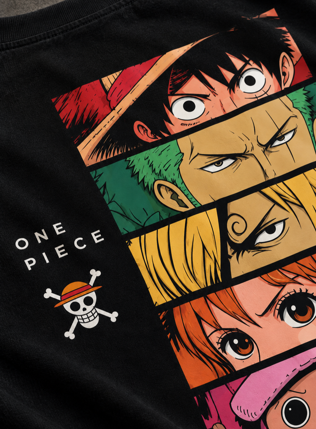 Five Pirates Panel Oversized T-Shirt – Black