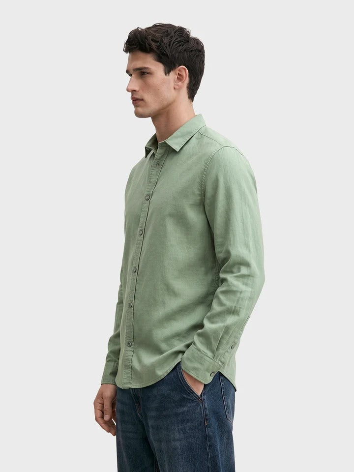 Pista green linen shirt