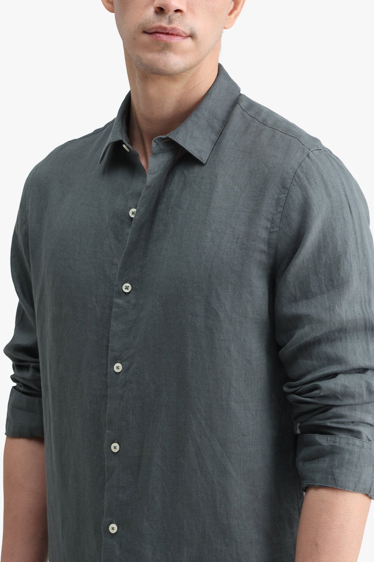 Linen Shirt – Hunter Green