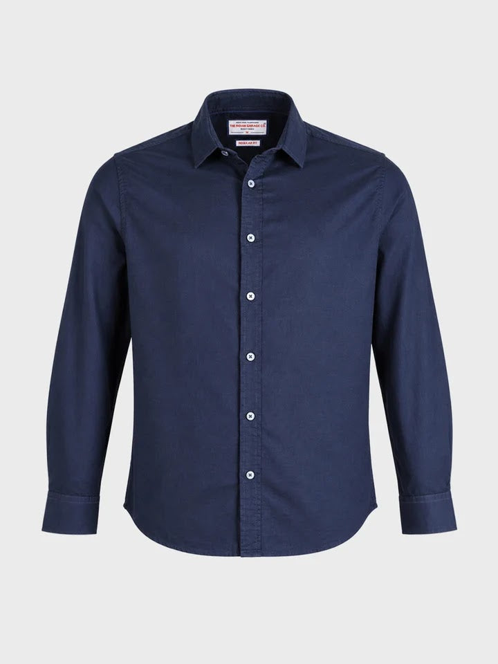 Navy blue linen shirt