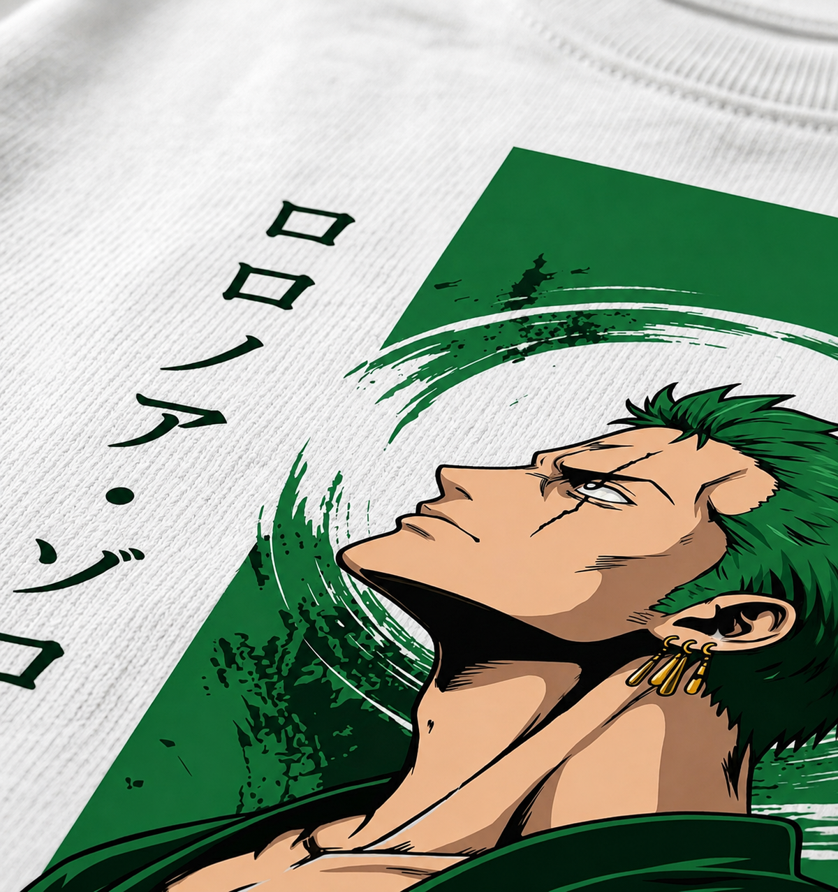 Green Swordsman Oversized T-Shirt – White
