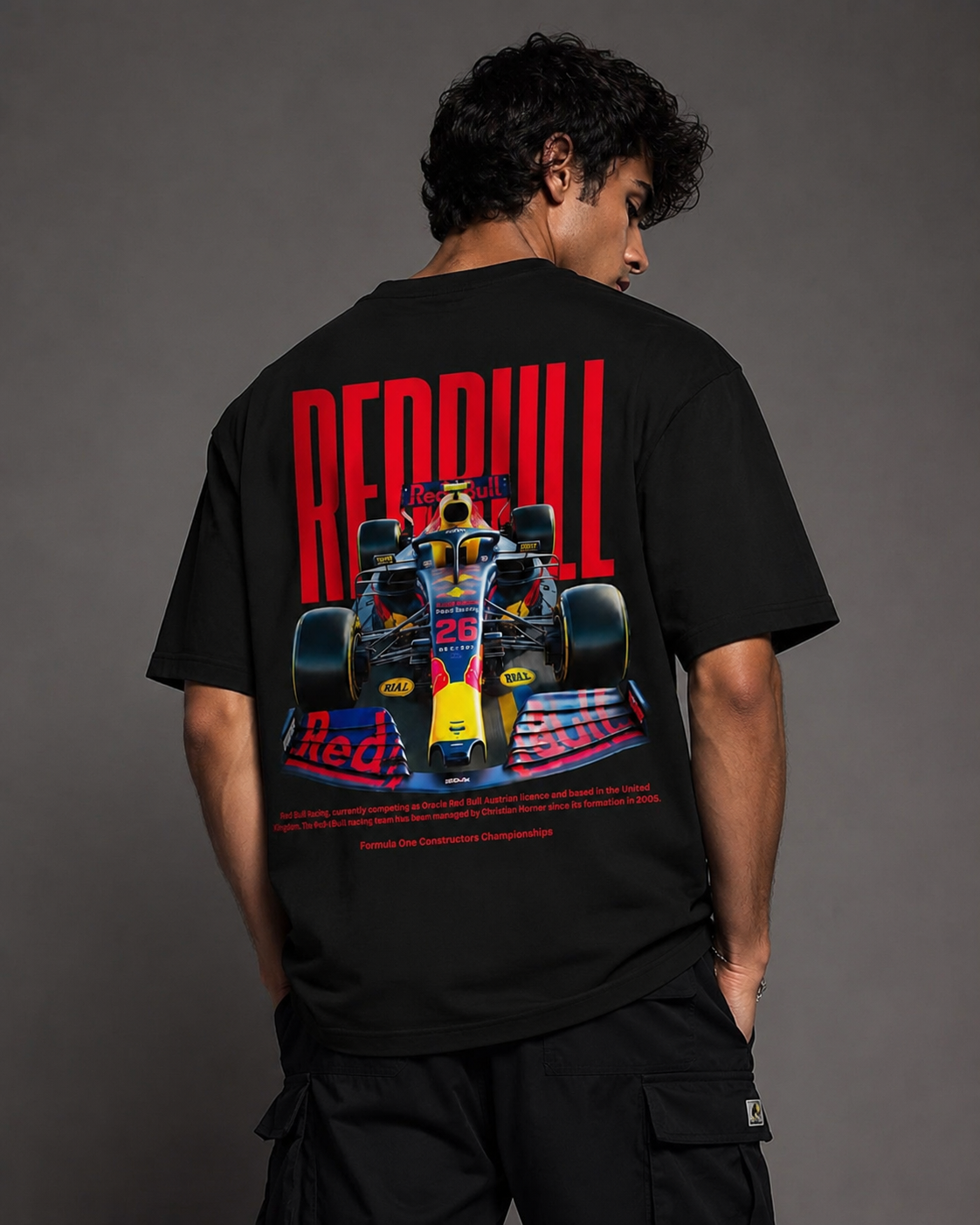Racing Car Graphic Oversized T-Shirt