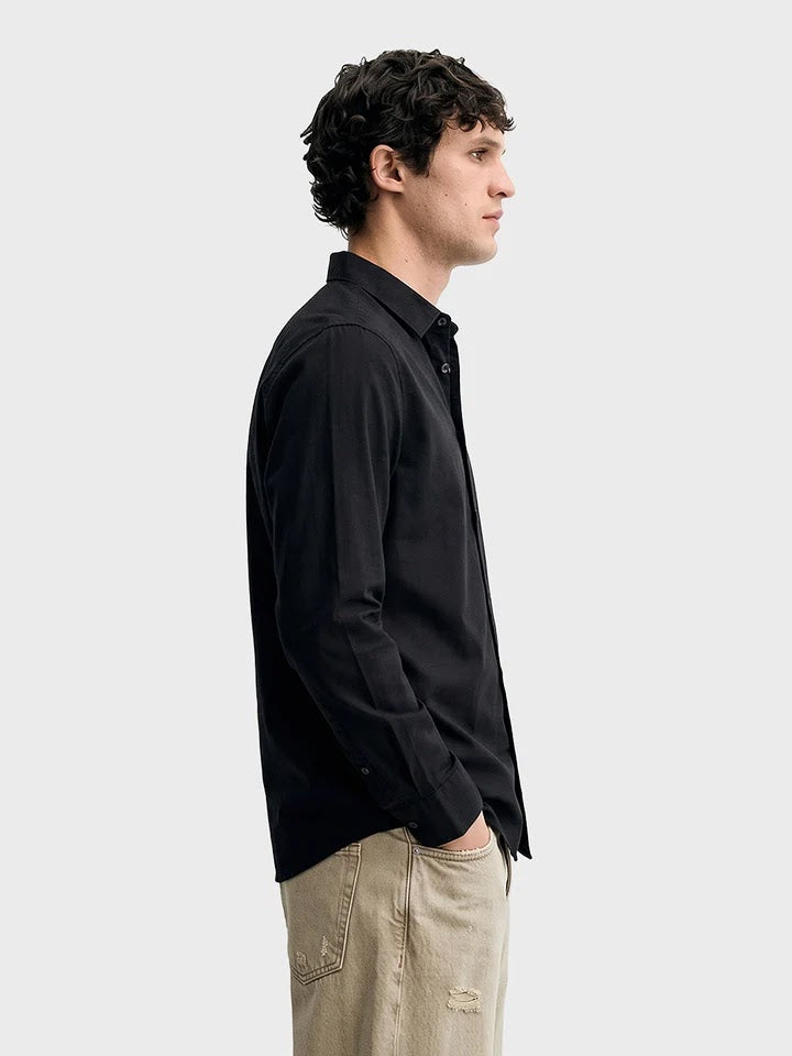 Black linen shirt