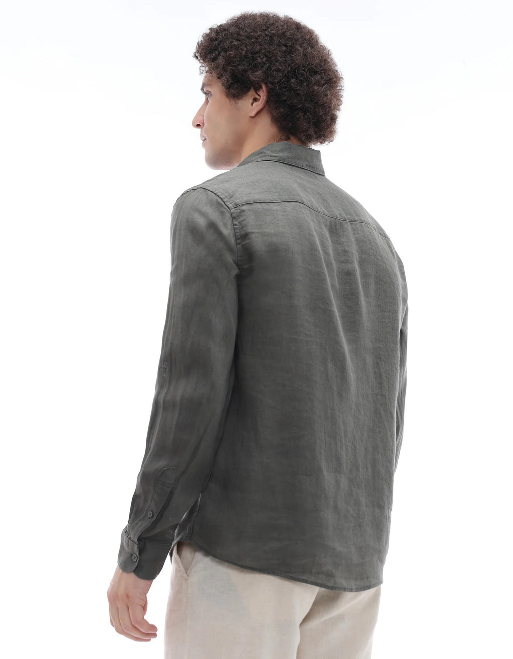 Linen Shirt – Dark Olive