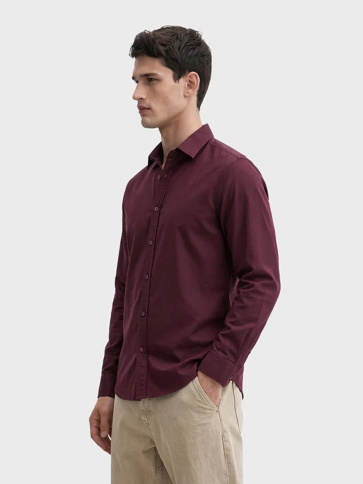 Maroon linen shirt