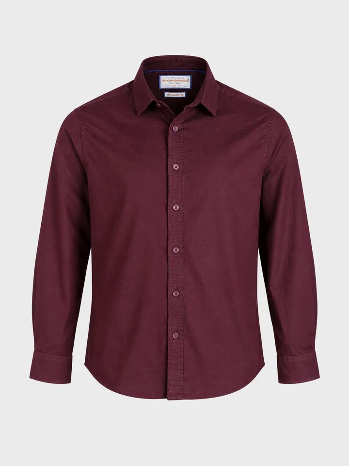 Maroon linen shirt