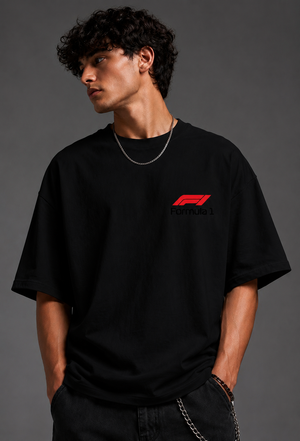 Racing Car Graphic Oversized T-Shirt