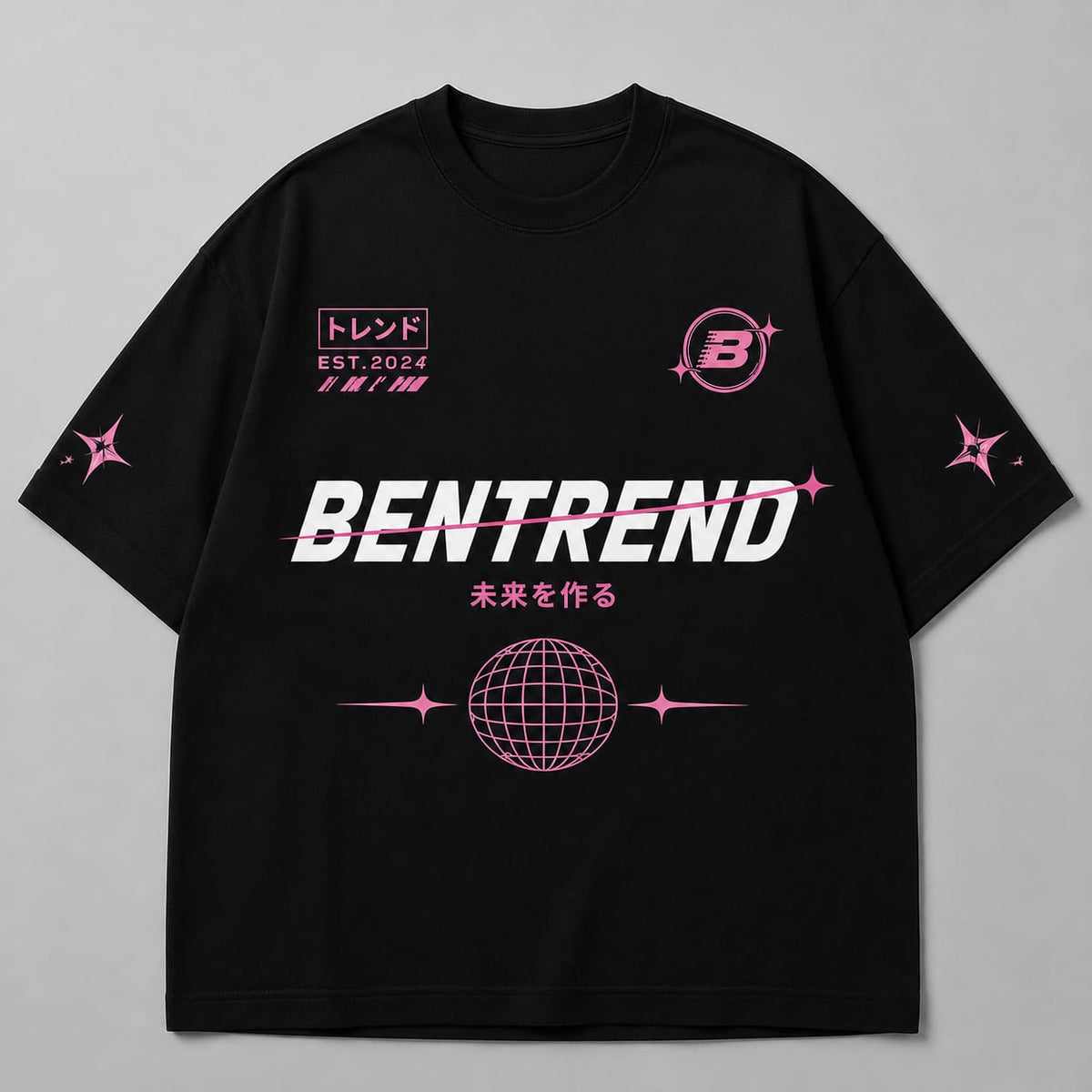 Bentrend Streetwear Oversized T-Shirt – Black