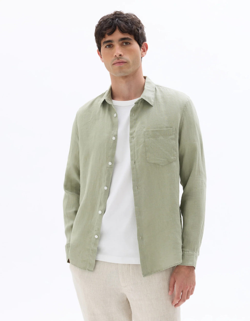 Linen Shirt – Sage Green