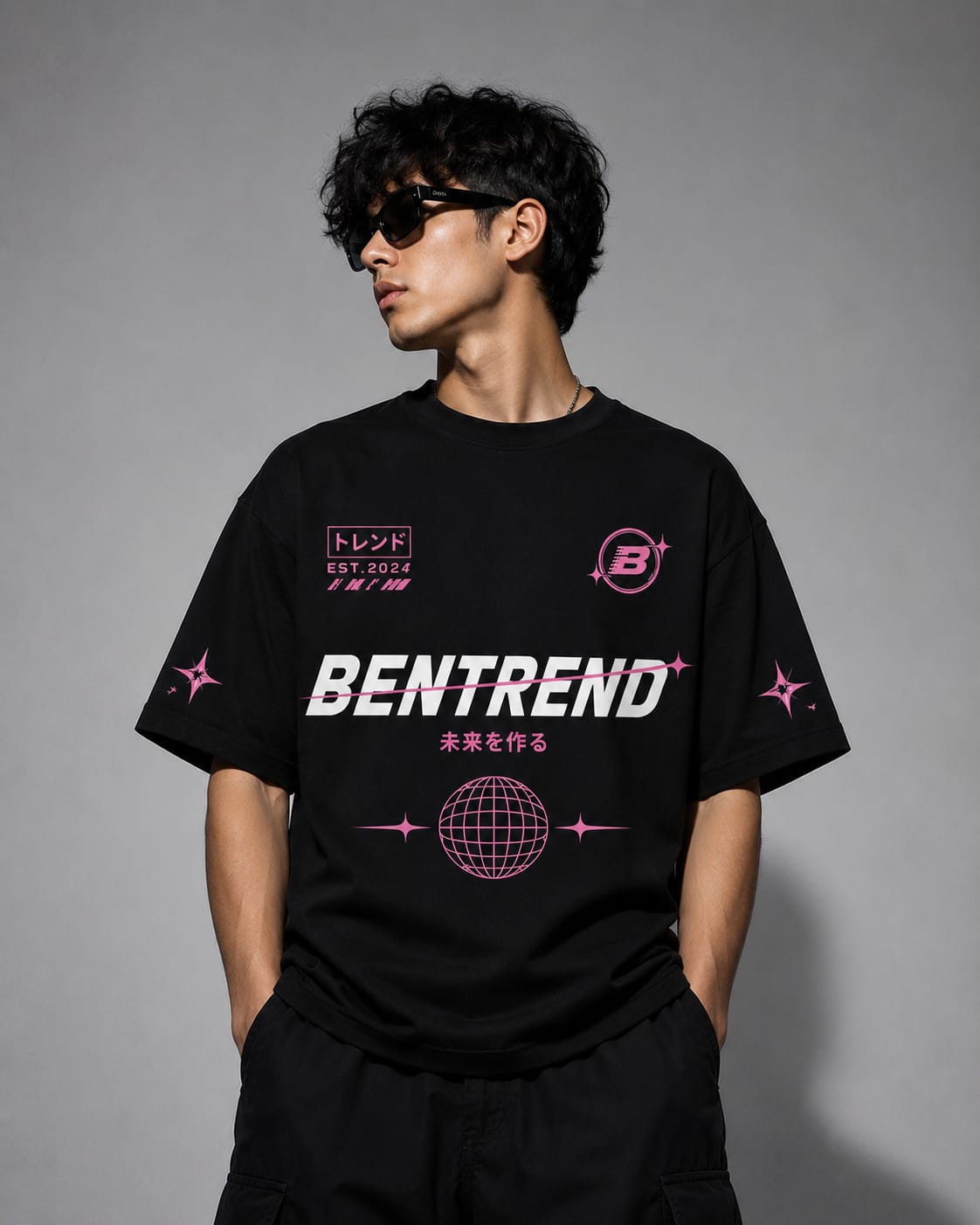 Bentrend Streetwear Oversized T-Shirt – Black