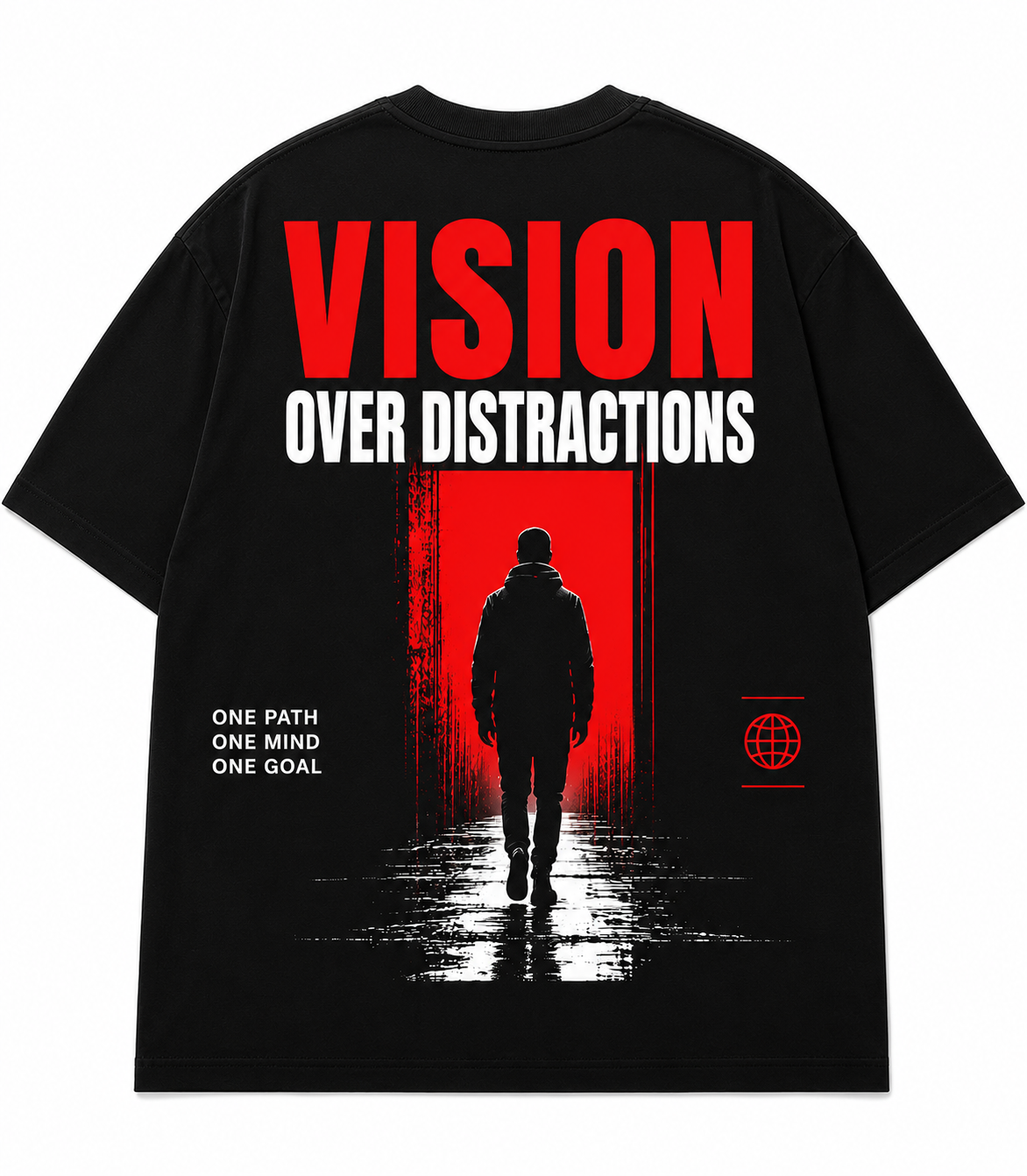 Vision Over Distractions Oversized T-Shirt – Black