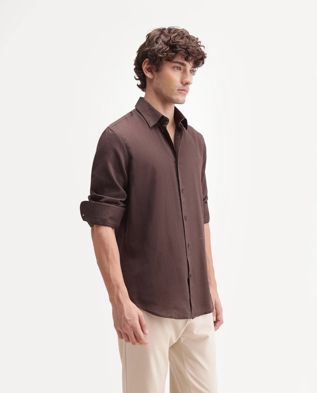 Coffee brown linen shirt