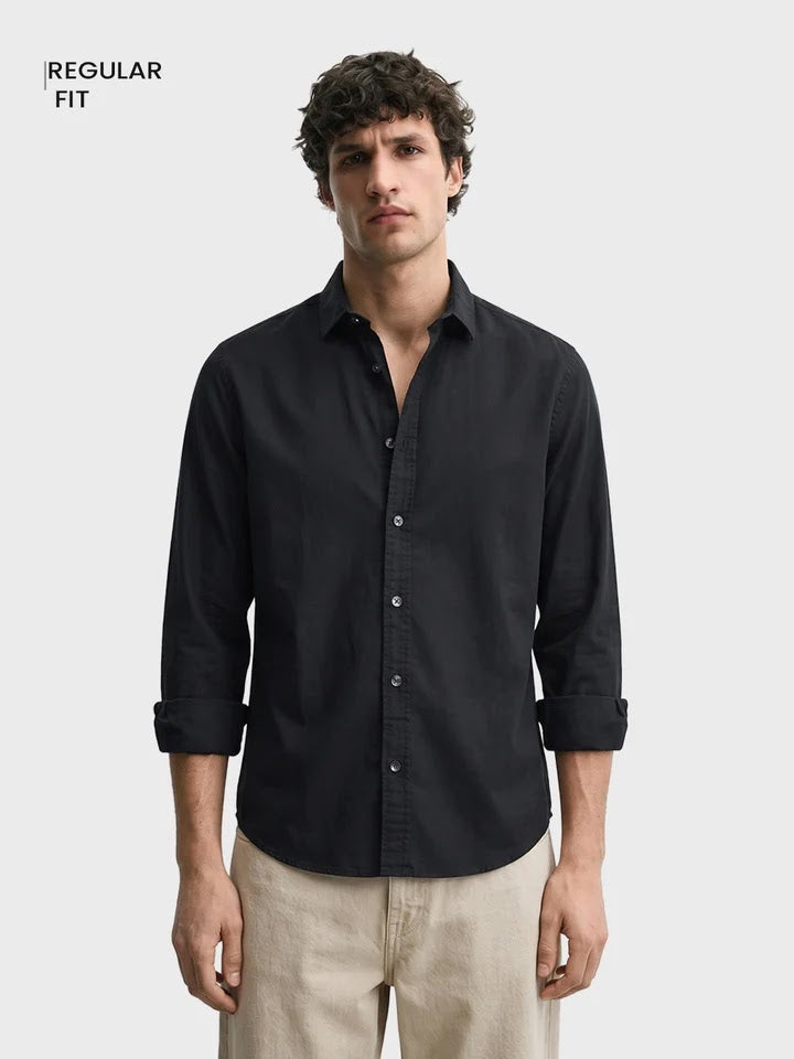Black linen shirt
