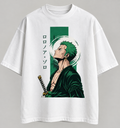 Green Swordsman Oversized T-Shirt – White