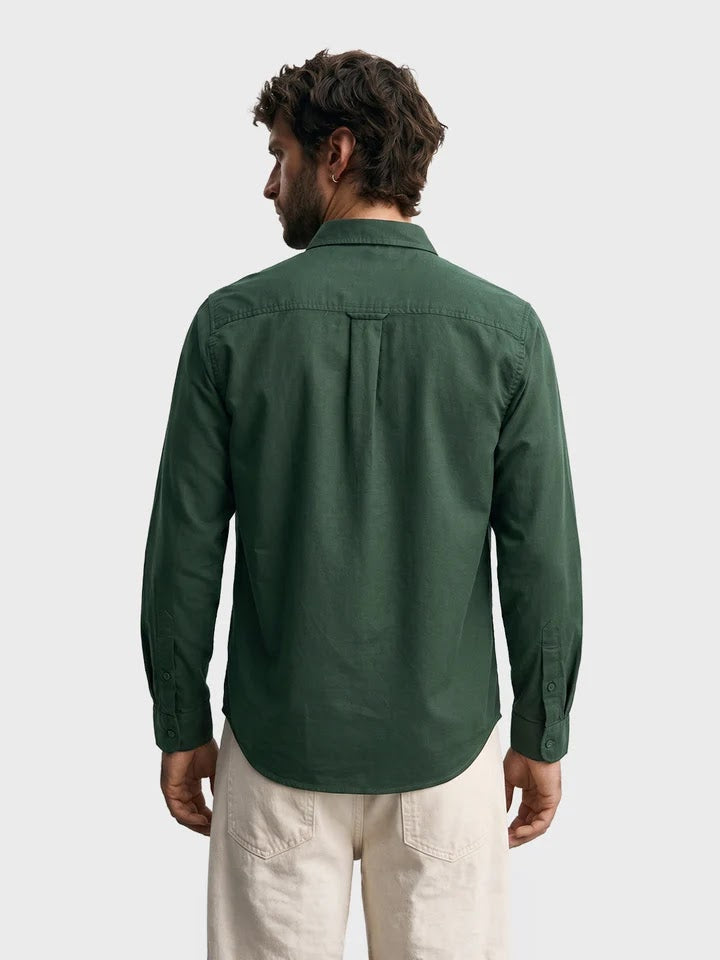 Olive green linen shirt