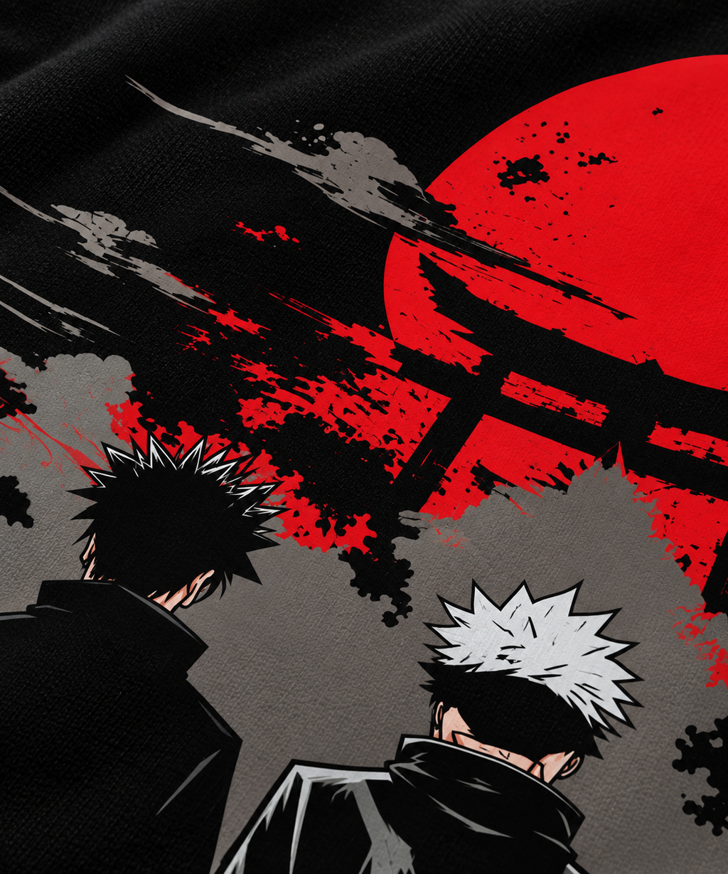 Red Moon Shrine Squad Oversized T-Shirt – Black