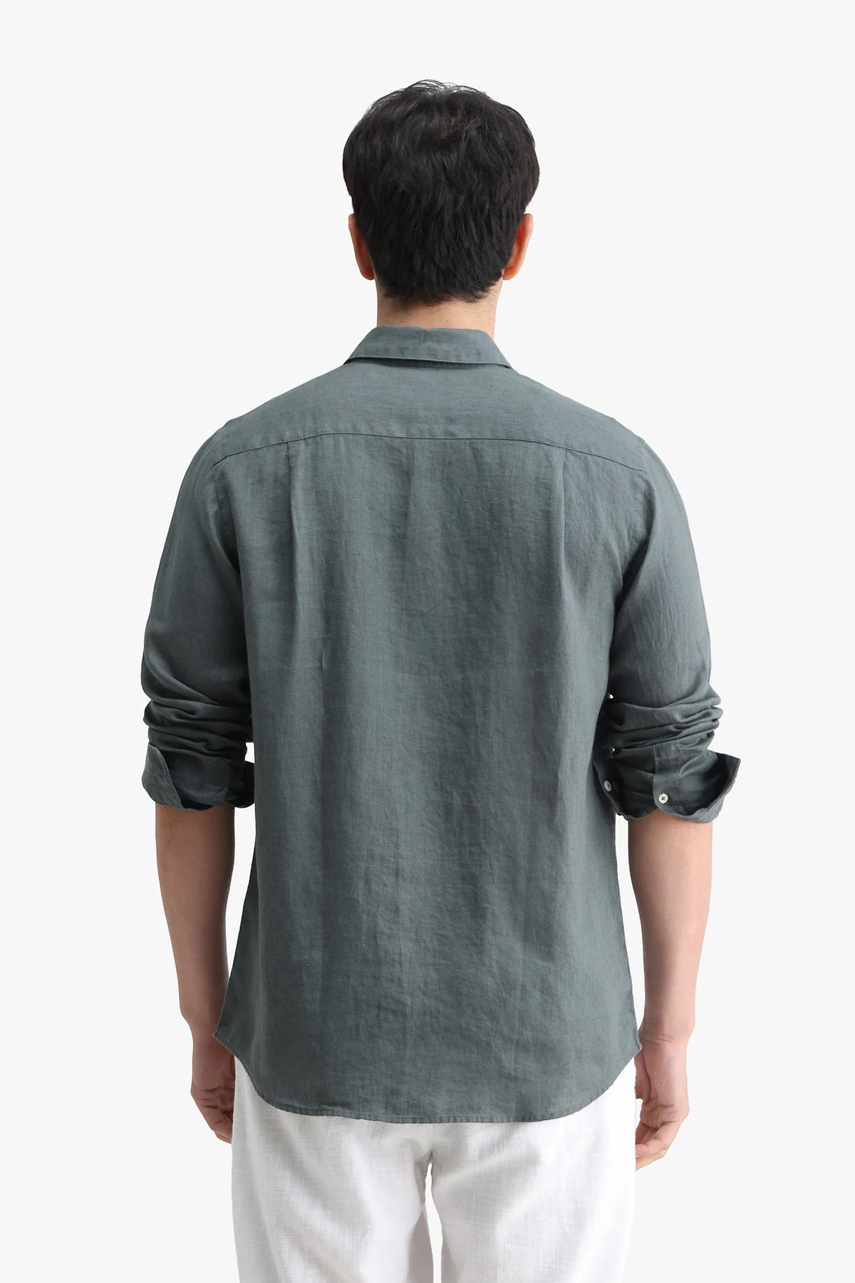 Linen Shirt – Hunter Green