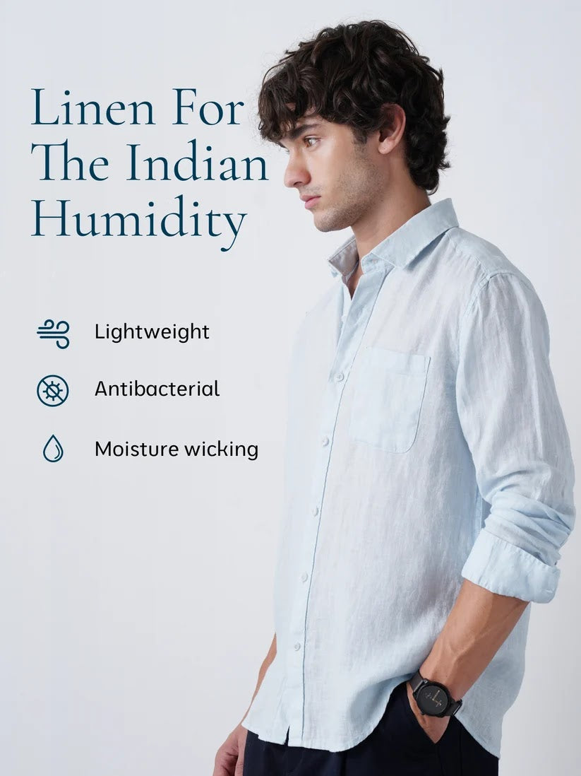 Linen Shirt – Ice Blue