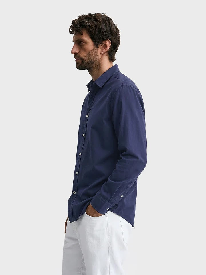 Navy blue linen shirt