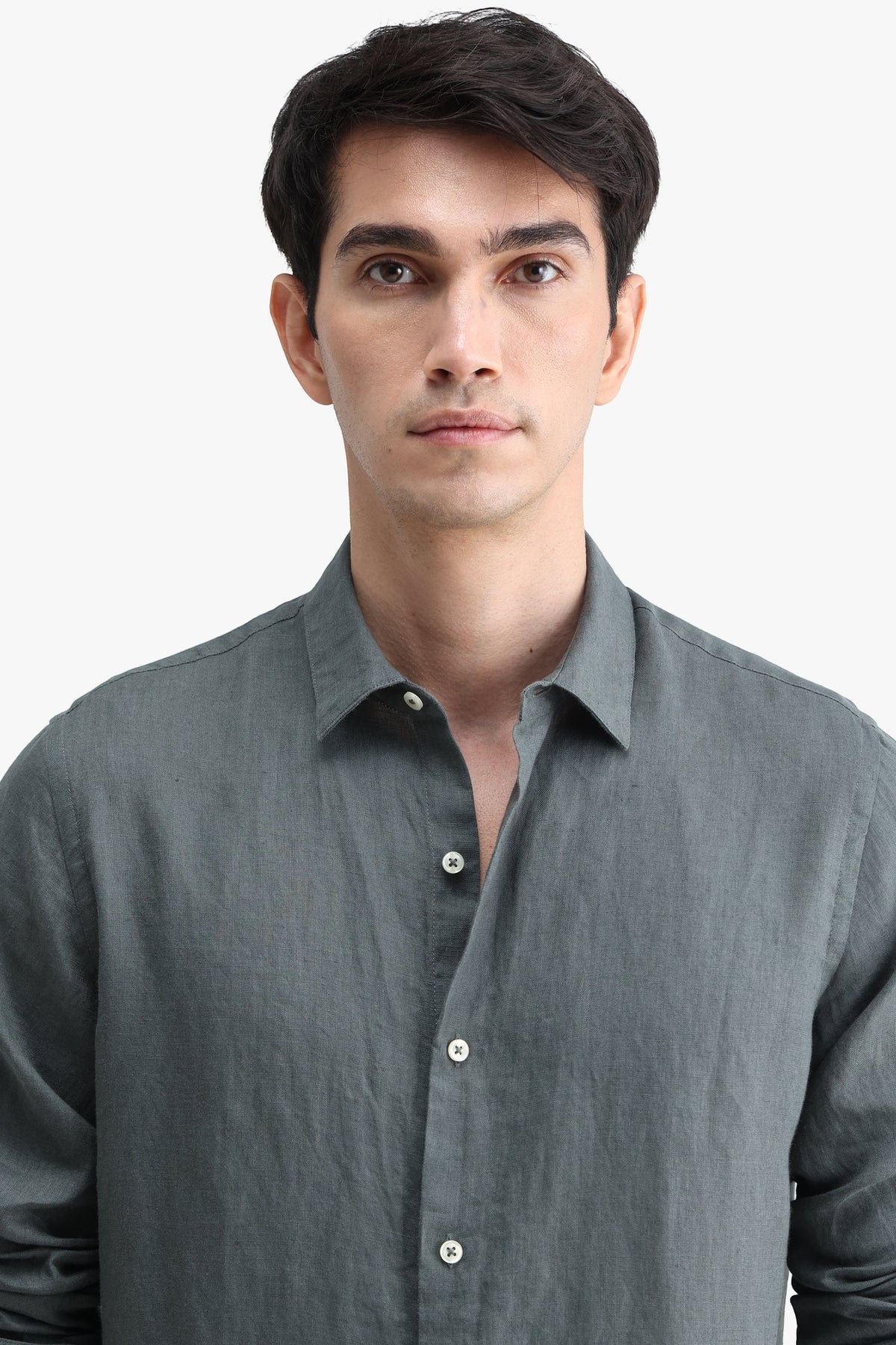 Linen Shirt – Hunter Green