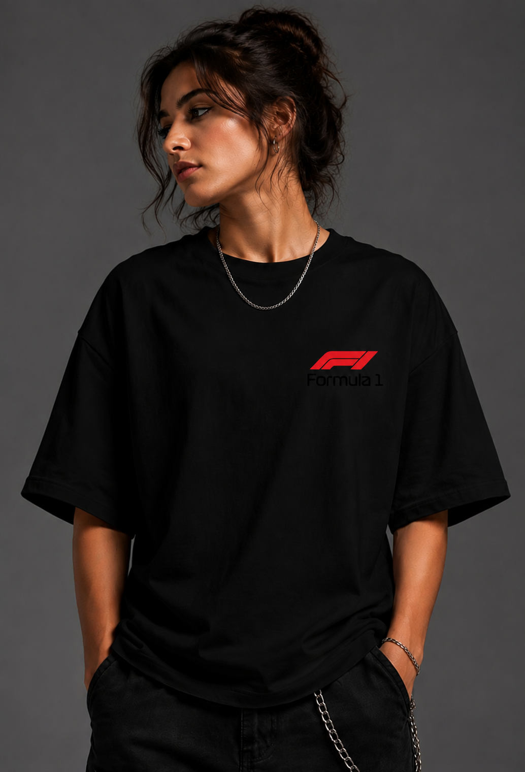 Racing Car Graphic Oversized T-Shirt