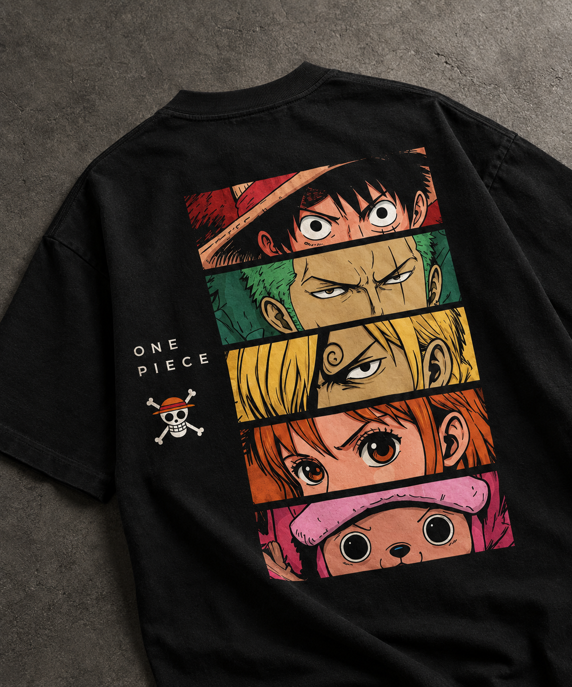 Five Pirates Panel Oversized T-Shirt – Black