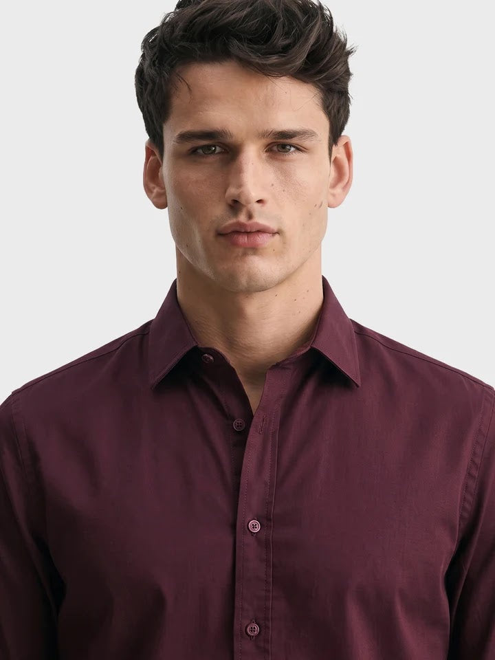 Maroon linen shirt