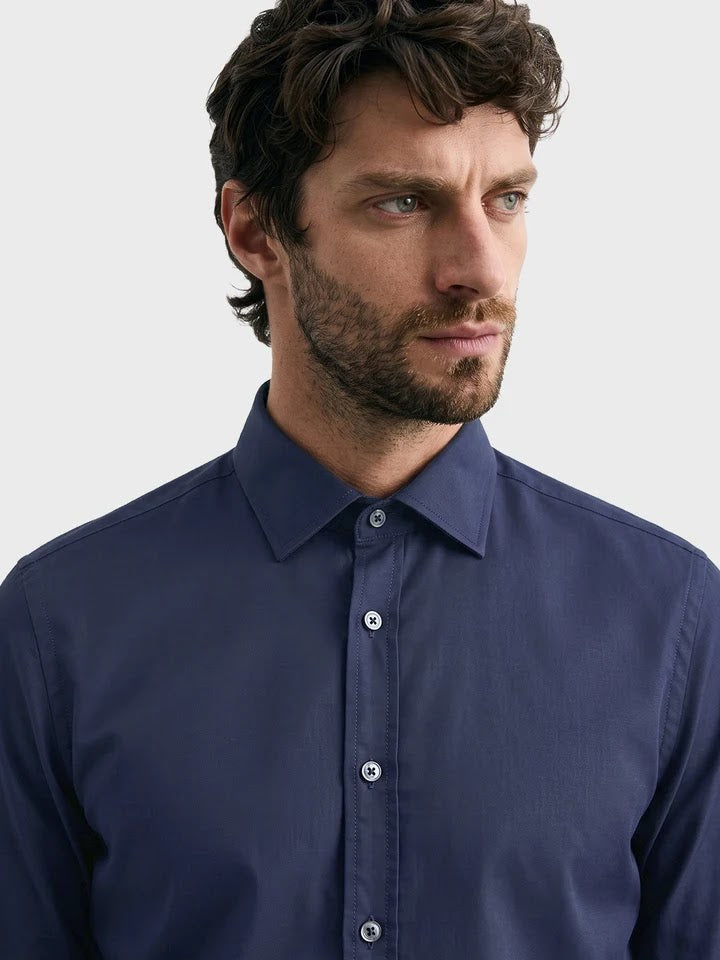 Navy blue linen shirt