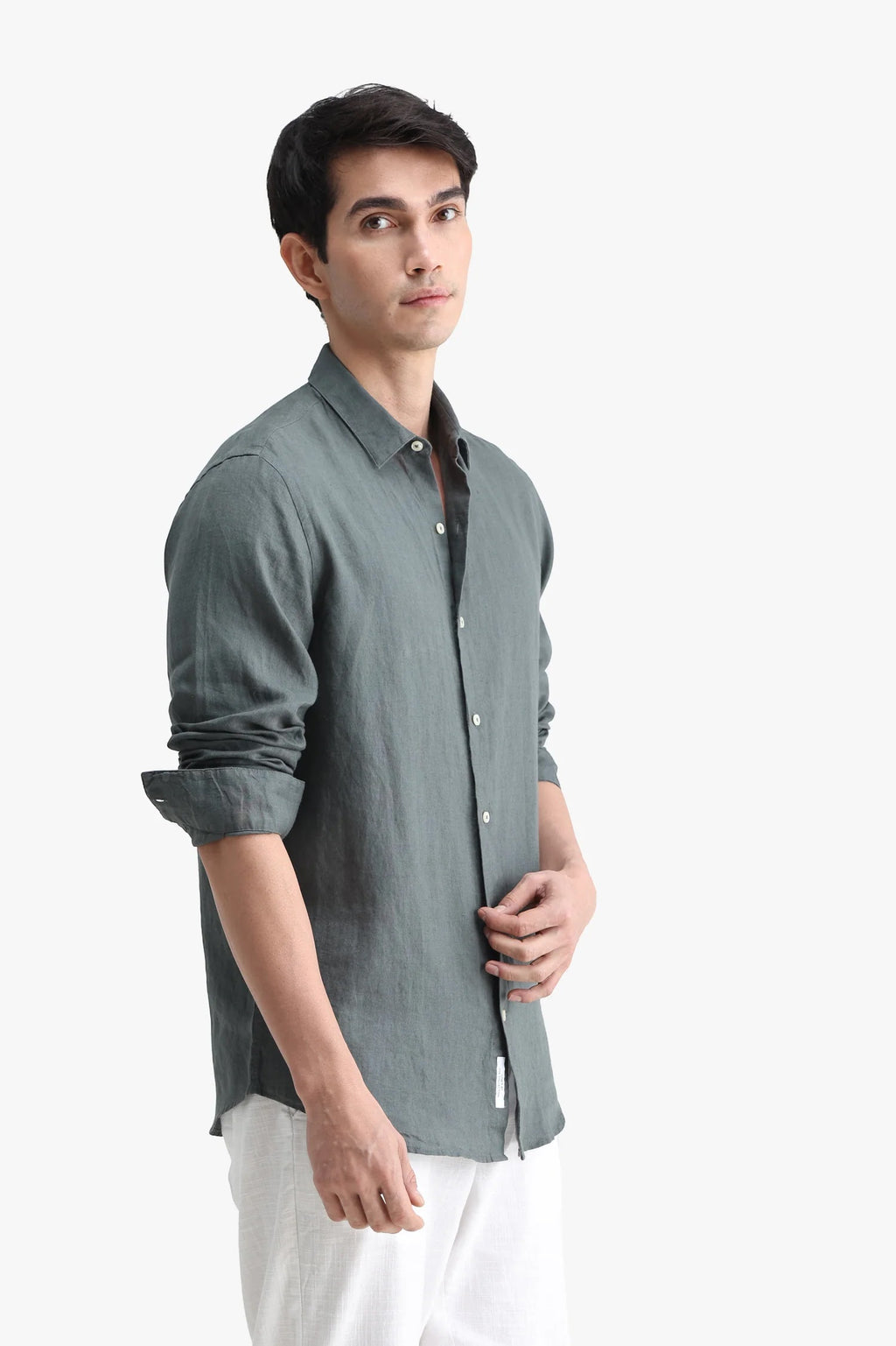 Linen Shirt – Hunter Green