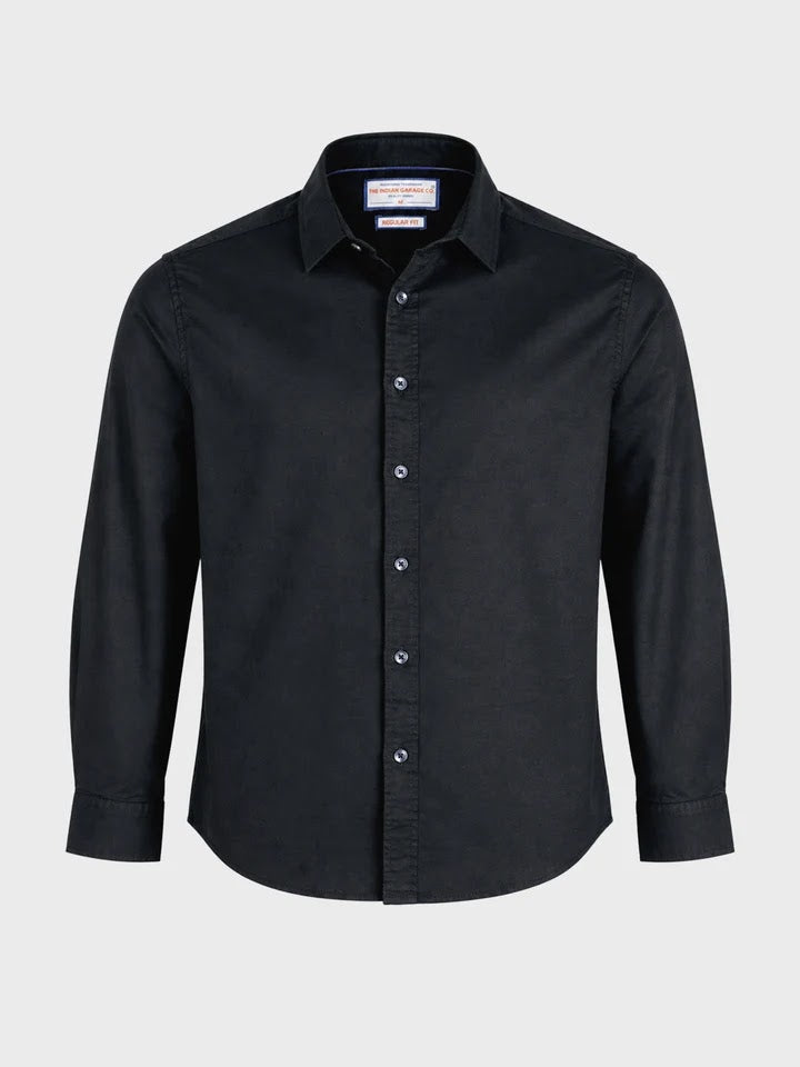 Black linen shirt