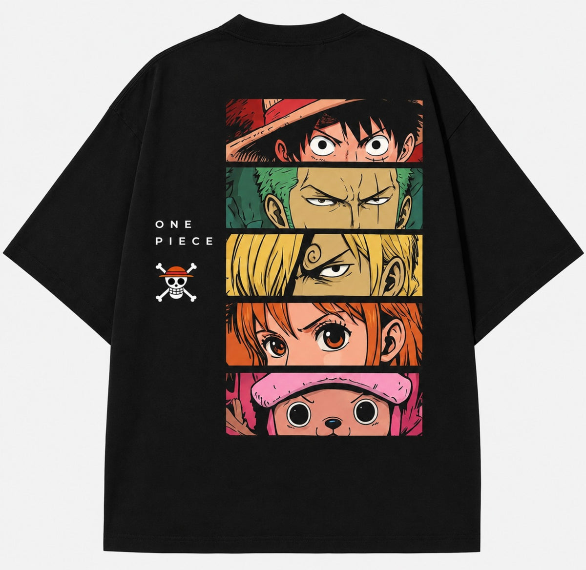Five Pirates Panel Oversized T-Shirt – Black