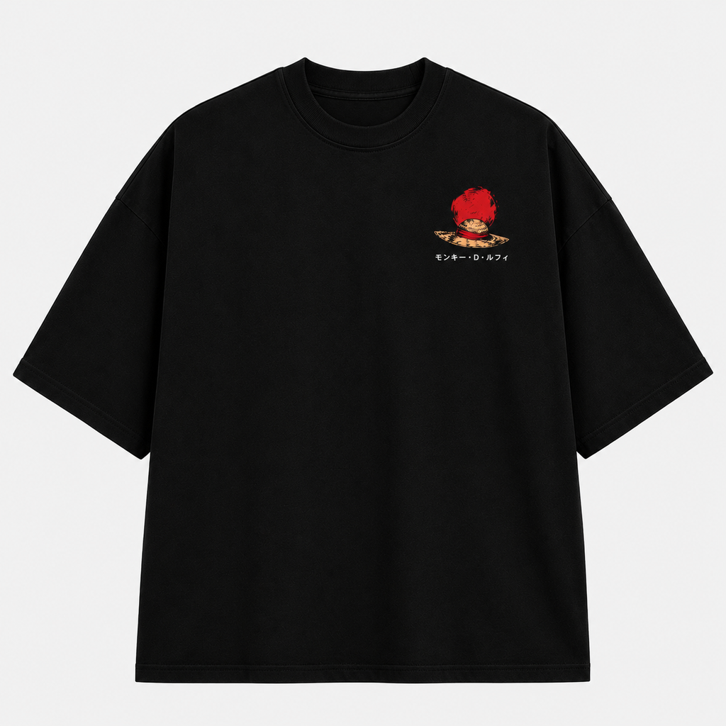 Dreams Never Die Straw Hat Oversized T-Shirt – Black