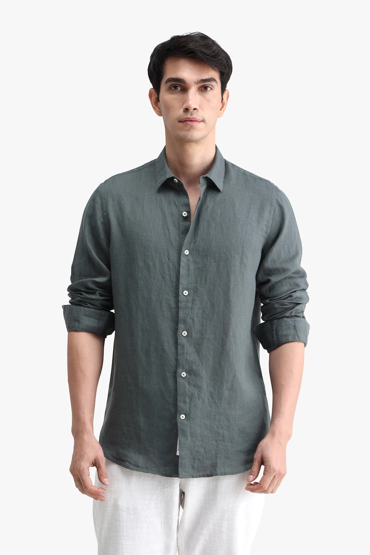 Linen Shirt – Hunter Green