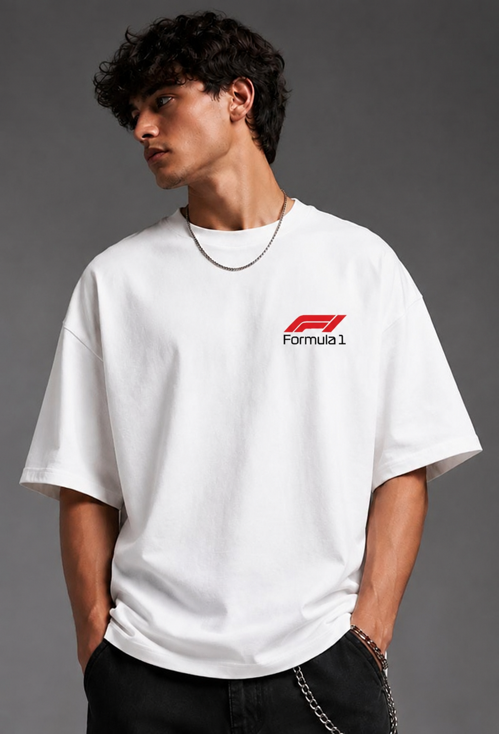 Racing Car Graphic Oversized T-Shirt