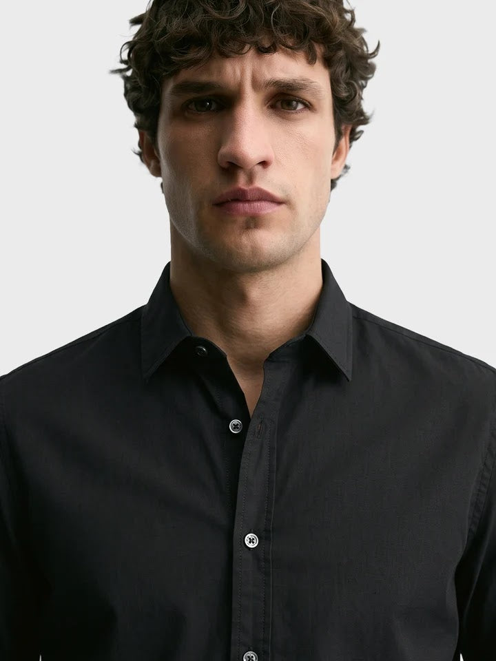 Black linen shirt
