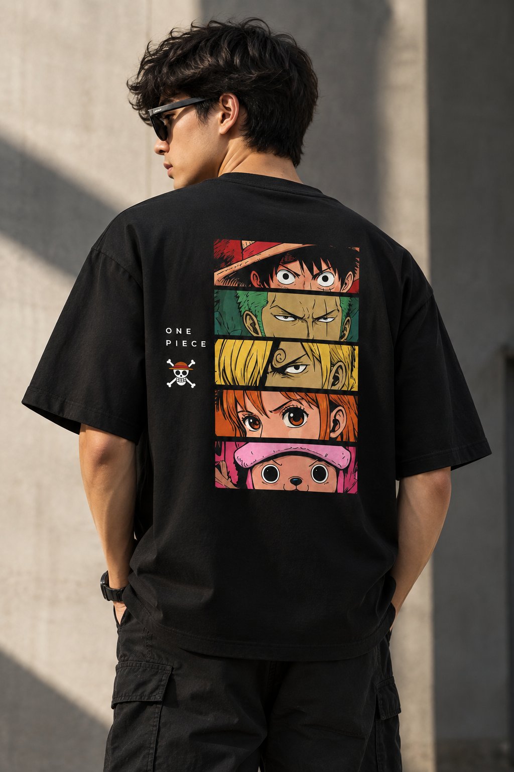 Five Pirates Panel Oversized T-Shirt – Black