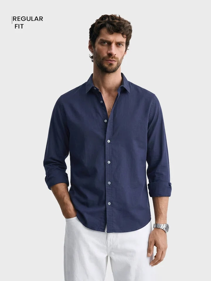 Navy blue linen shirt
