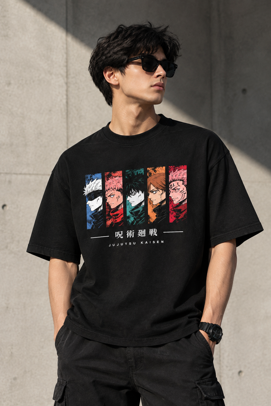 Cursed Five Panel Oversized T-Shirt – Black