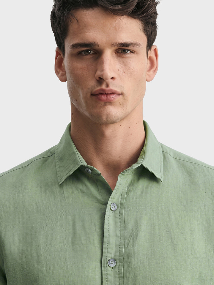 Pista green linen shirt