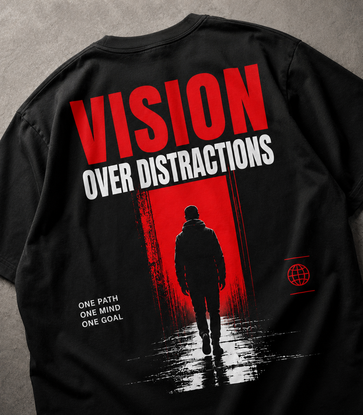 Vision Over Distractions Oversized T-Shirt – Black
