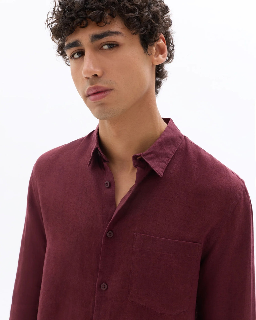 Linen Shirt – Burgundy