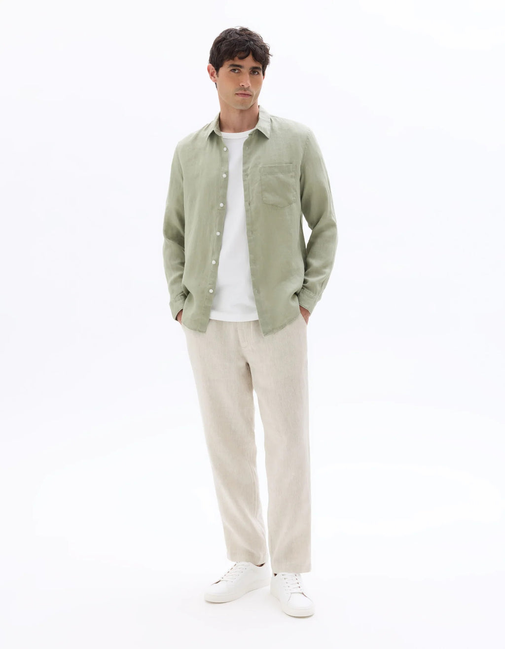 Linen Shirt – Sage Green