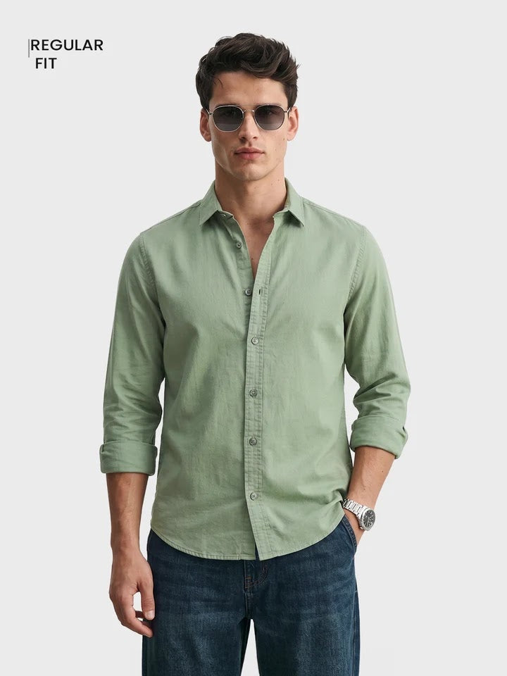 Pista green linen shirt