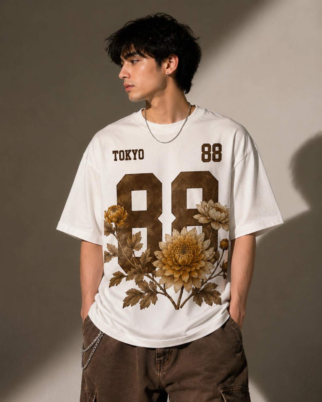 Tokyo 88 Floral Varsity Oversized T-Shirt
