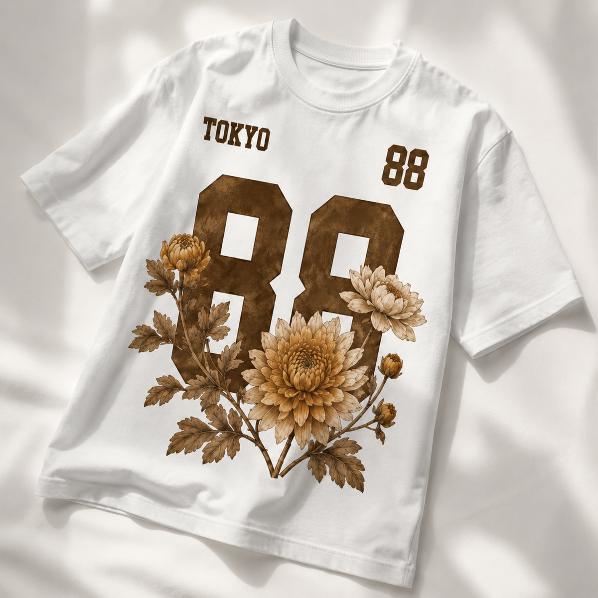 Tokyo 88 Floral Varsity Oversized T-Shirt