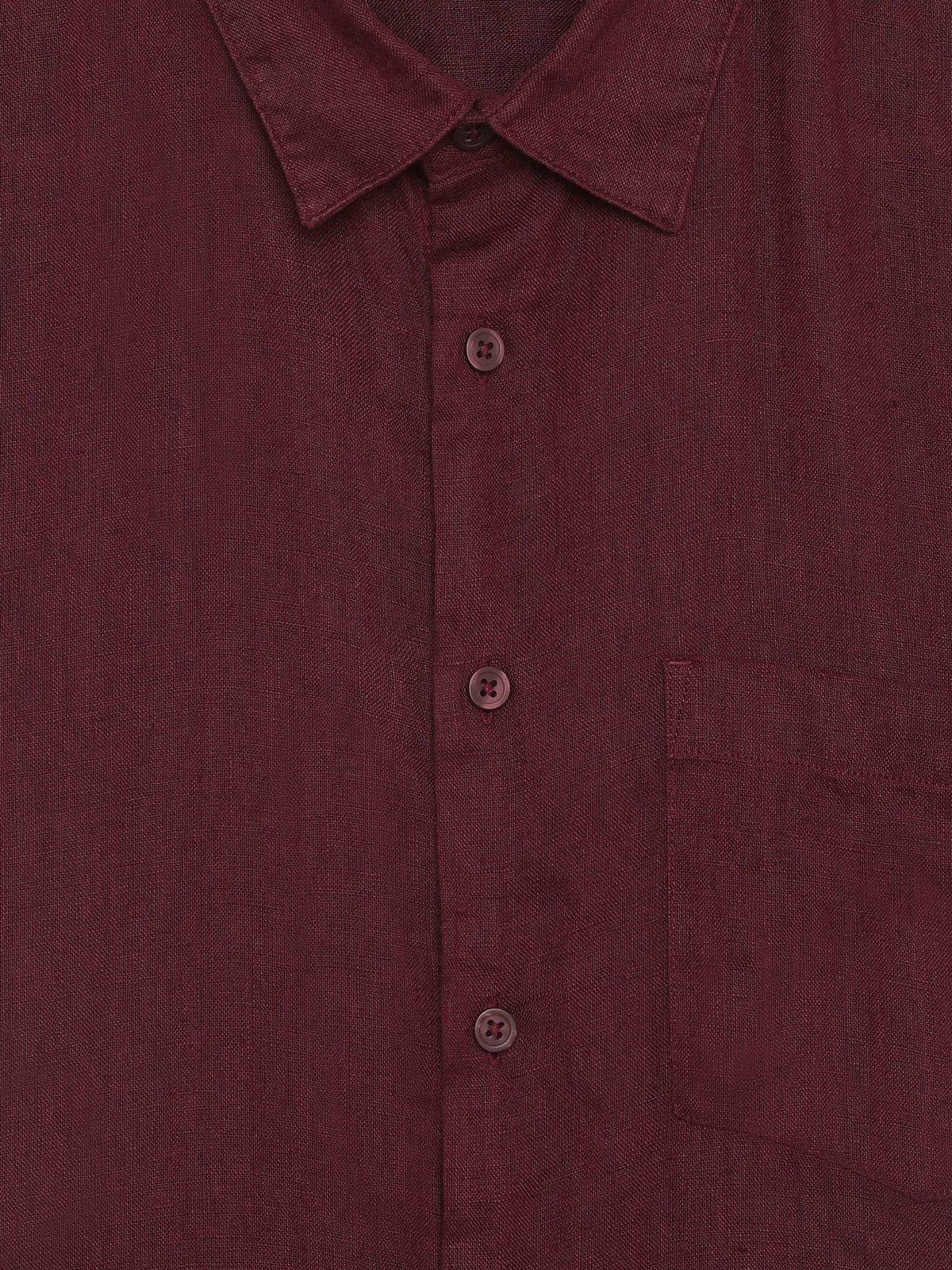 Linen Shirt – Burgundy
